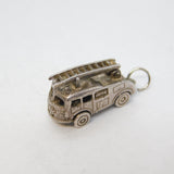 Sterling Silver Fire Engine Charm Pendant Vintage c1970s