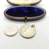 Sterling Silver 1962 Canadian 5 Cent Coin Charm Pendant Vintage c1970