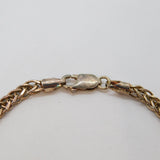 Italian Sterling Silver Boxy Wheat Chain Bracelet 21.5cm Contemporary c1990s