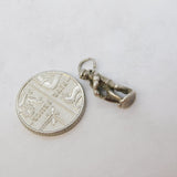 Sterling Silver Cricket Player Charm Pendant Vintage c1970