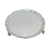 George III Sterling Silver Salver Tray Antique 1771 London, Ebenezer Coker