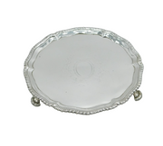 George III Sterling Silver Salver Tray Antique 1771 London, Ebenezer Coker