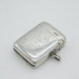 Victorian Sterling Silver & Enamel Flying Duck Vesta Case Antique 1901 Chester