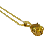 Gold On Sterling Silver Faceted Citrine Flat Anchor Chain Necklace Modern c2000