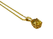 Gold On Sterling Silver Faceted Citrine Flat Anchor Chain Necklace Modern c2000