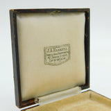 Victorian Tooled Brown Leather Square Jewellery Box, Ipswich Antique c1900s