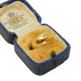 Victorian Boxed 18ct Gold & 0.1ct Diamond Gypsy Ring Antique c1890s