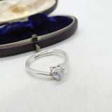 Sterling Silver Eternity Ring With Diamond Paste Vintage c1970 Size Q