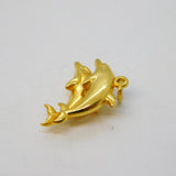 9ct Yellow Gold Pair of Dolphin Charm or Pendant Vintage c1970
