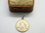 Sterling Silver Authentic Threepence Charm Pendant 1931