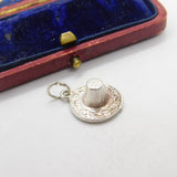 Sterling Silver Pilgrim Hat Charm Pendant Vintage c1970