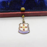 Sterling Silver and Enamel Ingoldmells Travel Shield Charm Pendant Vintage c1970