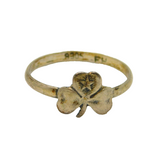 Scandinavian 830 Silver Shamrock & Star Studio Band Ring Antique c1900 Size O