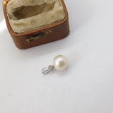 Sterling Silver Pearl Drop Charm Pendant Vintage c1970