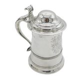 George III Sterling Silver Heraldic Lidded Tankard Antique 1761 London