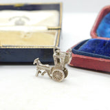 Sterling Silver Horse and Buggy Charm Pendant Vintage c1970