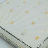 Sterling Silver White-Gold Enamel Fleur-de-Lis Cigarette Case Antique Birmingham