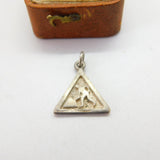 Sterling Silver Roadworks Sign Charm Pendant Vintage c1970