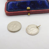 Sterling Silver Queen Victoria Authentic ThreepenceCharm Pendant 1889