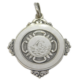 Sterling Silver Swimming Sporting Fob Medal Antique 1930 Birmingham Deco