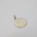 Sterling Silver Small Round Hammered Disc Charm Pendant Vintage c1970