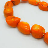 9ct Gold Clasp Pressed Amber Beaded Necklace Antique c1890 Victorian