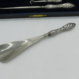 Victorian Boxed Sterling Silver Handled Sewing Set Antique 1898 Birmingham