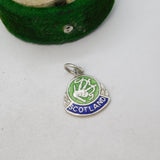 Sterling Silver Enamel Scottish Bagpipes Charm Pendant Vintage c1970