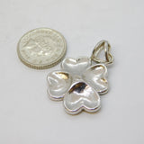Sterling Silver Carved Faceted Opal Set Shamrock Charm Pendant Vintage c1970s