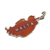 Sterling Silver Enamel Malta Charm Pendant Vintage c1970s