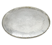 20th Century Chinese White Metal Decorative Serving Tray Antique c1920