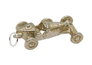 Sterling Silver Racing Car With Moving Wheels Charm Pendant Vintage c1970