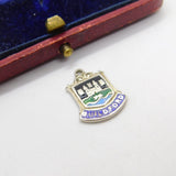 Sterling Silver and Enamel Travel Shield 'Guildford' Charm Vintage c1970