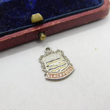 Sterling Silver and Enamel Blackpool Travel Shield Charm Pendant Vintage c1970