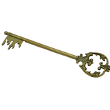 Large Victorian Cast Brass Presentation Key Antique c1890