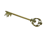 Large Victorian Cast Brass Presentation Key Antique c1890