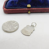 Sterling Silver and Enamel Evesham Travel Shield Charm Pendant Vintage c1970