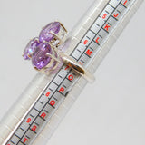 Sterling Silver Chunky 3 Stone Amethyst Statement Ring Vintage c1970 Size N