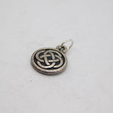 Sterling Silver Celtic Knot Round Disc Charm Pendant Vintage c1970s