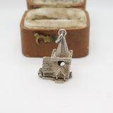Sterling Silver Couple in the Church Opening Charm Pendant Vintage c1970