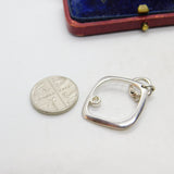 Sterling Silver Modernist Diamond Paste Drop Charm Pendant Vintage c1970