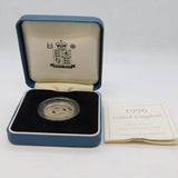 Royal Mint 1996 .925 Silver Proof £1 Coin with Certificate & Box