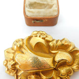 Large Victorian Rolled Gold Etruscan Style Sweetheart Brooch c1860 Antique