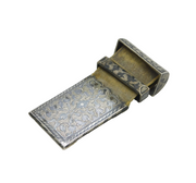 19th Century Russian Imperial .875 Silver Niello Enamel Buckle Antique 1881