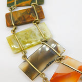 Victorian Scottish Sterling Silver Gilt Agate Set Panel Bracelet Antique c1880s