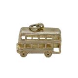 Sterling Silver Double Decker Bus Charm Pendant Vintage c1970s