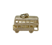 Sterling Silver Double Decker Bus Charm Pendant Vintage c1970s
