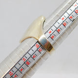 Mexican 925 Silver Abstract Shape Domed Studio Ring Modern c1990 Size T