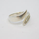 Sterling Silver Paste Set Split Band Dress Ring Vintage c1970 Size N