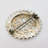Victorian Sterling Silver Monogram Initials Sweetheart Brooch Antique c1880